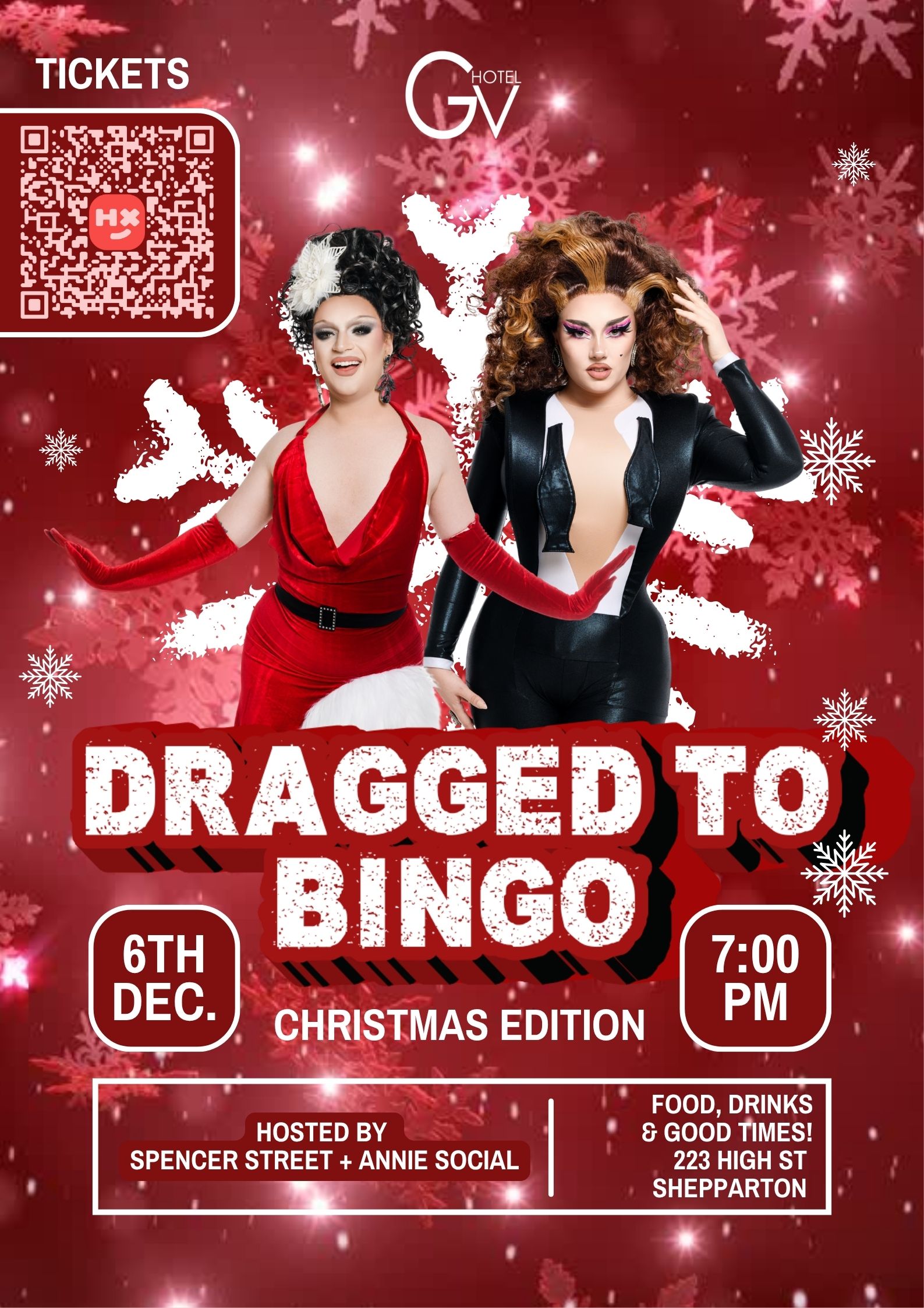 Red and White Retro Christmas Party Event Poster (2)